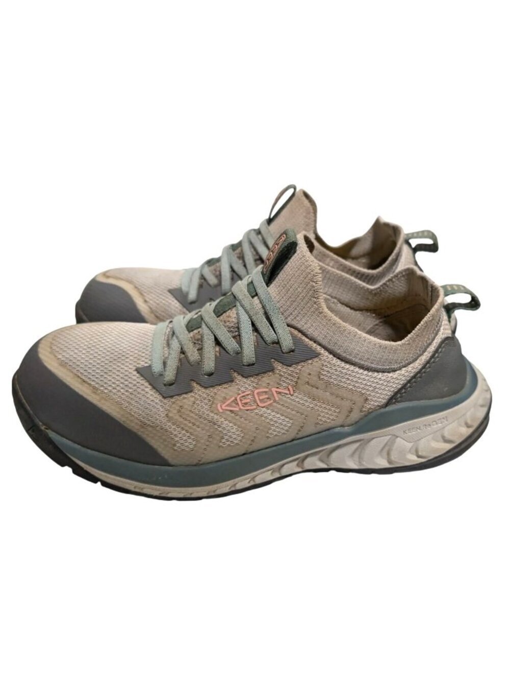 Keen Utility Womens 7.5W Vista Energy Carbon Toe Work Shoes Grey Pink ReGEN
